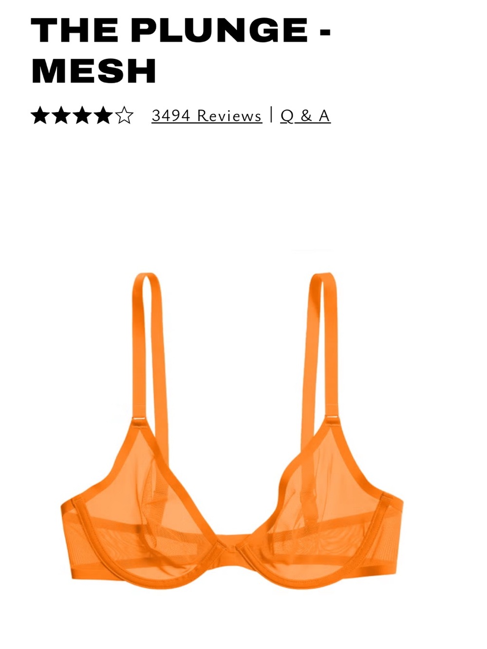 CUUP THE PLUNGE - MESH Orange (Glow) 36C